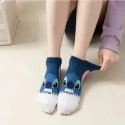 1 pair Lilo & Stitch Short Socks Cartoon Stitch - Size: 37-45
