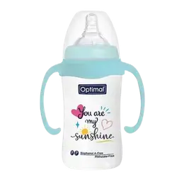 Anti-Colic Wide Round Silicone Nipple 6+ Months Medium Flow BLUE 240ml OPB-1033(B) _ Optimal