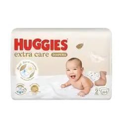 HUGGIES Extra Care Diapers Size 2 from 4-6kg 64 Diapers _ Kimberly-Clark
