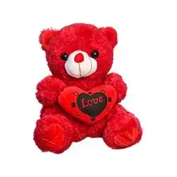 Red Bear With Heart Love