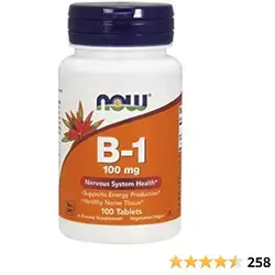 NOW B1 thiamin - 100tabs (Vegan, gluten free , soy free, milk free ,nut free) - Made in USA