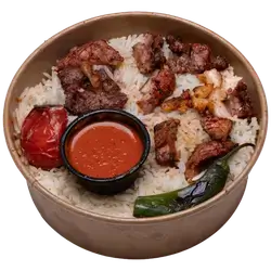 Meat Tikka With Rice Meal