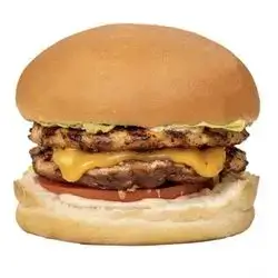Double chicken burger with cheese 