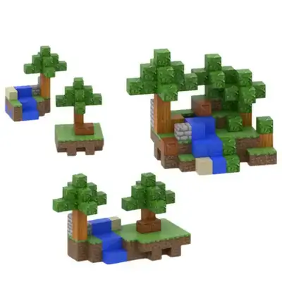 Minecraft-Style Magnetic Building Cubes Set – Three Streams Edition (100 Pieces, Model T113)