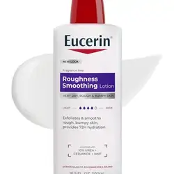 Eucerin Roughness Smoothing Lotion with Urea, 16.9 FL OZ Urea Enriched Body Moisturizer for Rough, Bumpy, Dry Skin, 72 Hours of Hydration, Paraben and Fragrance Free