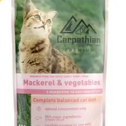 Carpathian Pet Food For Adult Cats - Carpathian Wet Food With Mackerel And Vegetables In Sauce 100 G