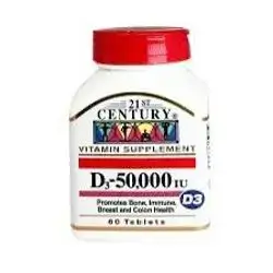21ST CENTURY D3-50,000IU 20 TABLETS