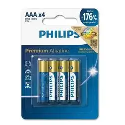 PHILIPS PREMIUM ALKALINE AAA BATTERIES (4-PACK)