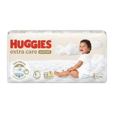 HUGGIES Extra Care Diapers Size 4 from 8-14kg 40 Diapers _ Kimberly-Clark
