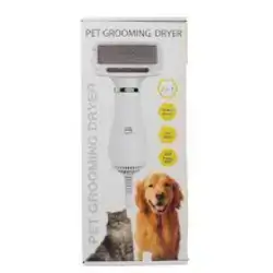 This Is A 2-in-1 Pet Hair Dryer And Grooming Brush. It Combines The Functions Of A Hair Dryer And A Grooming Brush In One Device. It Features Slightly Angled Coated Steel Needles And A Blunt Head To Protect Your Pet's Skin. The Wind Speed And Temperature Are Adjustable. It Comes With A 2-meter Power Cord. (Image Caption: 2-in-1 Pet Grooming Brush: Grooming Brush, Hair Dryer, 2-meter Power Cord, Electric, Specially Designed For Electric Massage Therapy For Pets)