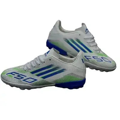 Adidas F50 Football Shoes - White & Blue (Size 40)