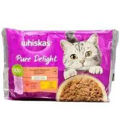 Whiskas Pure Delight Meat Selection Wet Cat Food in Jelly 4x85g
