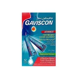 gaviscon advance seppermint liquid sachets effective relief from heartburn 12sachets