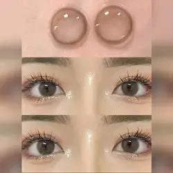 1 Pair Collagen Water Brown Color Contact Lenses Yearly Use 14.2mm Halloween Costume Cosplay