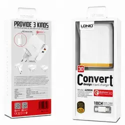 LDNIO Dual USB Fast Travel Charger with Lightning Cable