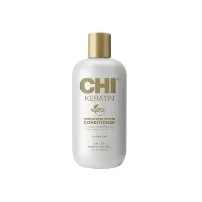 CHI Keratin Reconstructing Conditioner، قژێکی تەندروستتر دەگەیەنێت، بریقە زیاد دەکات و یارمەتی ڕێگریکردن لە شکاندنی داهاتوو دەدات، سولفات، پارابین، و بێ دڕندەیی، 355ML