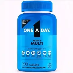 One A Day Multivitamin for Men - Men Multivitamins with Vitamin D, Zinc, Folic Acid, B Vitamins, B12, B6, Selenium, chromium, Calcium, Physical Energy, testosterone, sexual health, 200 tablets
