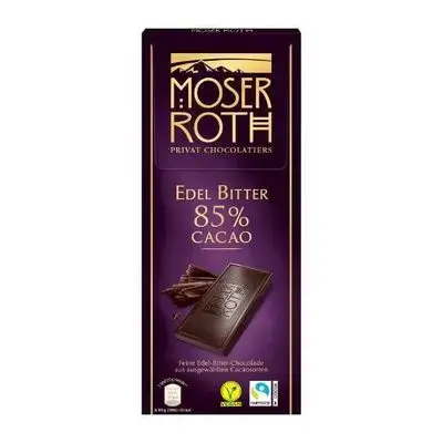 Moser Roth 85% Dark Chocolate Bar – 125g