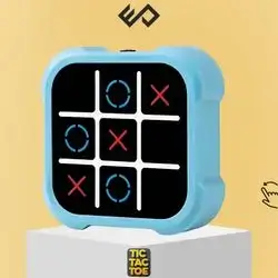 Electronic Tic-Tac-Toe Malfunction Board Game – Portable Indoor Educational Toy for Children & Party Gift (Tic Tac Toe XO X O) - Blue