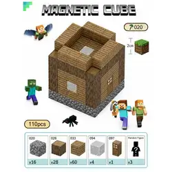 Minecraft Magnetic Building T020 House 1 – 110 Pieces + 3 Random Plush Toys