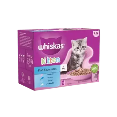 Whiskas Kitten – Fish Favorites in Jelly 12Pcs*85g