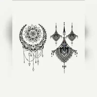Tattoo Sticker,2 Sheets Graphic Temporary Tattoos For Women,Flower Tattoo Stickers Adults,Fake Tattoos That Look Real ,For Women and Girls