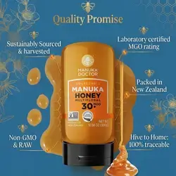 Manuka Doctor - MGO 30+ Squeezy Manuka Honey Multifloral, 100% Pure New Zealand Honey. Certified. Guaranteed. Raw. Non-GMO (10.58 oz) 300 gram