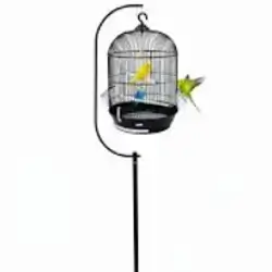 This Is A Round, Gold-colored Birdcage With A Stand. It Features A Modern And Attractive Design And Is Suitable For Small To Medium-sized Birds Such As Lovebirds. It Comes With A Food And Water Bowl, A Perch, And A Swing For The Bird's Comfort. The Bottom Tray Is Removable For Easy Cleaning. The Cage Should Be Spacious Enough To Ensure The Bird's Comfort And Freedom Of Movement.