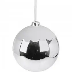 Koopman Xmas Ball W Snow 15Cm Silver