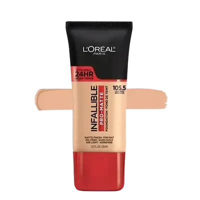 INFALLIBLE Pro-Matte Oil-Free Up To 24HR Foundation 105.5 LIGHT BEIGE 30ml _ L'OREAL PARIS