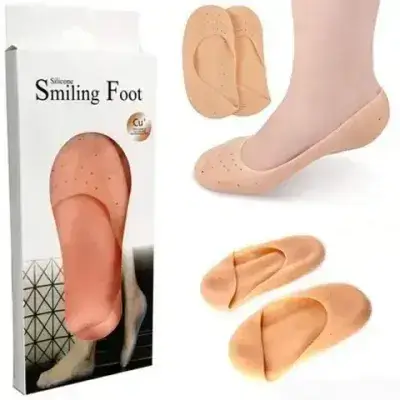 Silicon Smiling foot Anti Crack Full Length Protector Moisturizing Socks, Anti Crack Pain Heel Socks Free Size Universal
