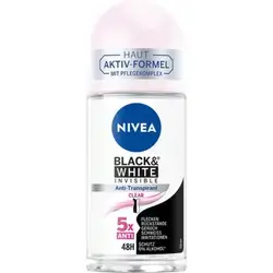 NIVEA Invisible for Black & White Clear Roll-On Deodorant, 50 ml 