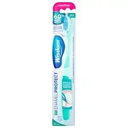 wisdom - enamel protect up to 60% more gentle toothbrush