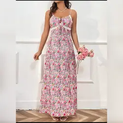 SHEIN Unity Women'S Floral Printed Spaghetti Strap Dress - Medium