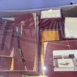 Set Of Desk Top Leather Redish