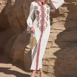 SHEIN Najma Women's Long Sleeve Lace Detail Simple Arabic Style Dress , Medium Size