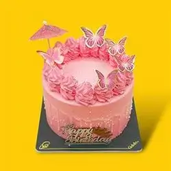 Strawberry & Butterfly Cake - 7 People