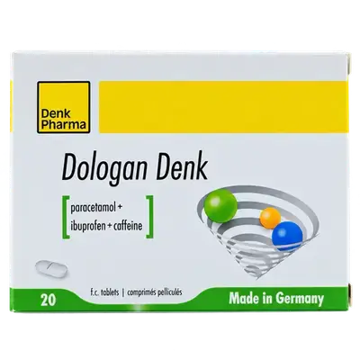 Dologan Denk (Paracetamol + Ibuprofen + Caffeine) 20 Tablets _ Denk Pharma