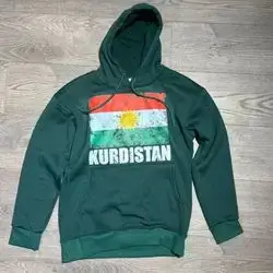 JERSEY HOODIE Over Size Kurdistan Flag Green (Large)