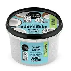 Organic Shop by Natura Siberica Hydrating Body Scrub with Coconut & Sugar, 250ml//مقشر الجسم المرطب من ناتورا سايبريكا، بجوز الهند والسكر، من أورجانيك شوب، 250 مل