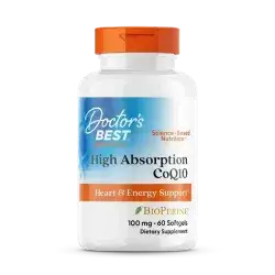 Doctor's Best High Absorption CoQ10 with BioPerine, 100 mg, 60 Softgels