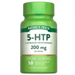 Nature's Truth 5HTP 200mg Capsules | 50 Count | 5 Hydroxytryptophan | Non-GMO & Gluten Free Supplement