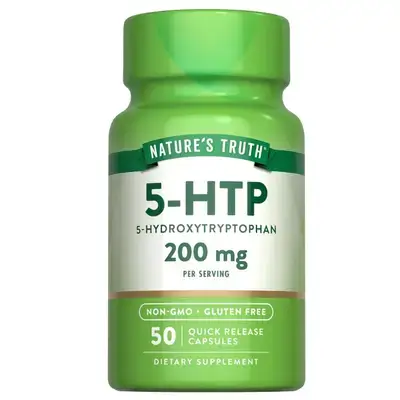 Nature's Truth 5HTP 200mg Capsules | 50 Count | 5 Hydroxytryptophan | Non-GMO & Gluten Free Supplement