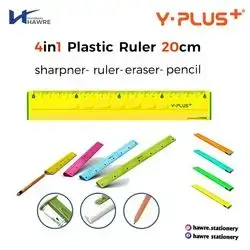 4in1 Plastic Ruler 20cm-Y.PLUS