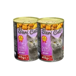 SuriCat – Beef Chunks in Gravy 2x415g