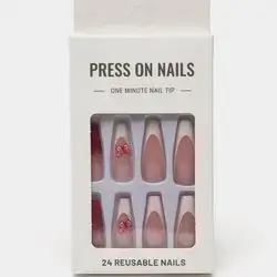 24pcs False Nails Nude Long Press on Nails,  Fake Nails for Women