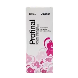 Profinal (Ibuprofen 100mg/5ml) Pediatric Oral Suspension 110ml _ Julphar