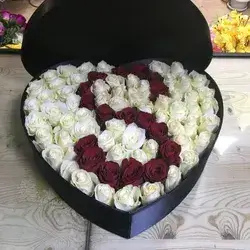 Box Flower-White&Red