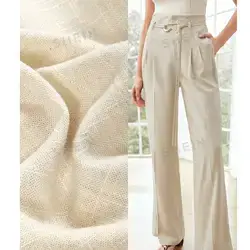 MOTF PREMIUM WIDE BELTED LINEN-BLEND PANTS Large Size