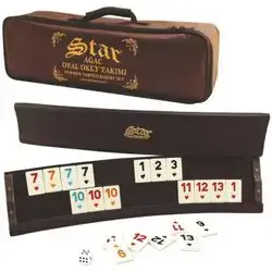 Okey Star Curved Original Wooden Rummy Set